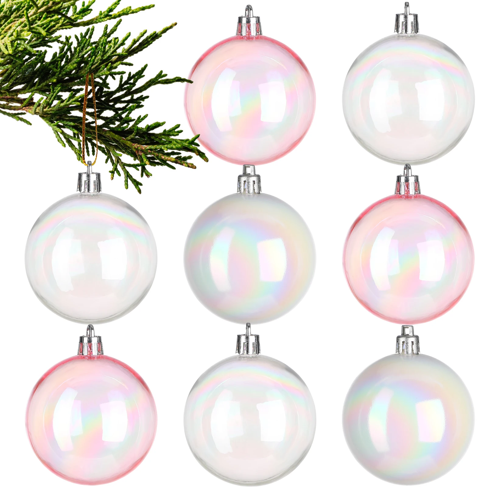 

12pcs Christmas Colorful Ball Pendants Colorful Xmas Tree Ball Hanging Ornament Rainbow balls Xmas Birthday New Year Party decor