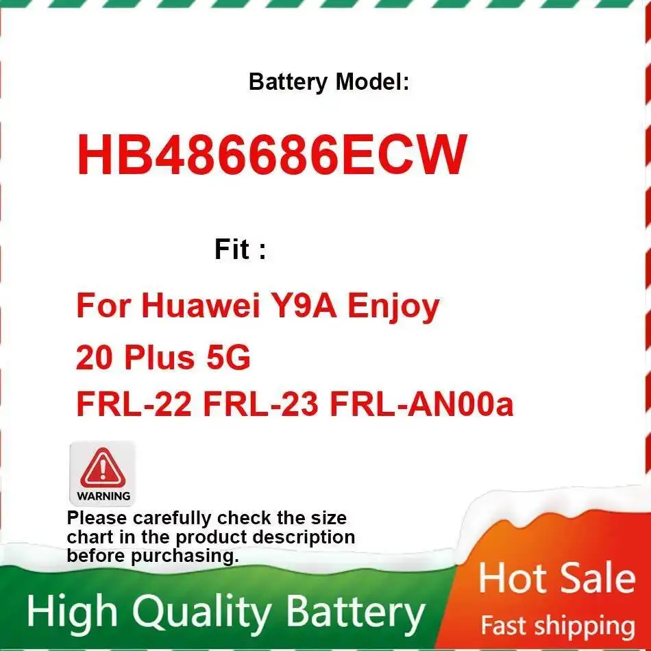 

Mobile Phone Battery HB486686ECW 4200Mah For Huawei Y9A Enjoy 20 Plus 5G Frl-22 Frl-23 Frl-An00a