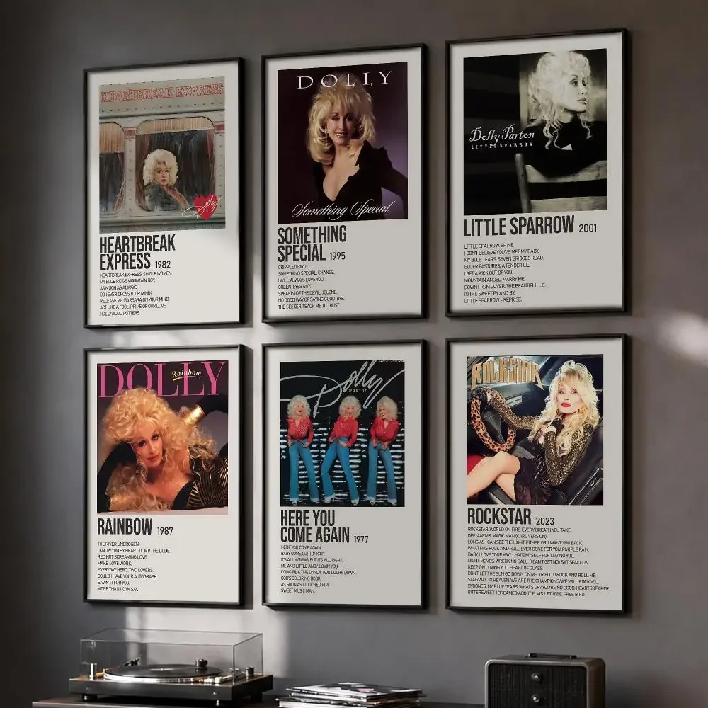 Country Music Singer D-Dolly P-Parton Painting Calligraphy Canvas Wall Art Prints for Living Room Bedroom Home Decor Gift
