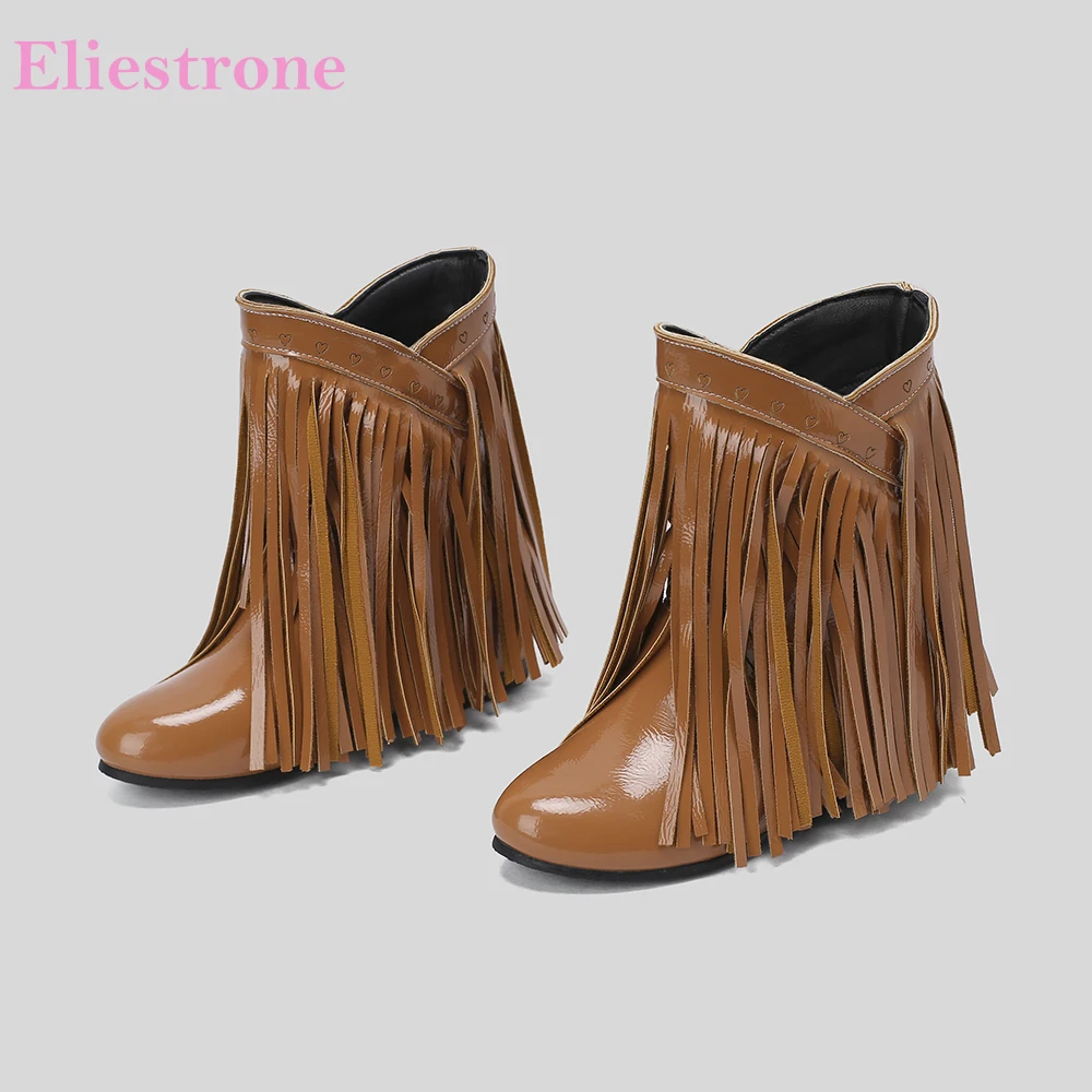 Nouveau hiver élégant marron kaki femmes mi-mollet bottes Sexy bout rond Med talons dame chaussures nues grande taille 11 43 45 48