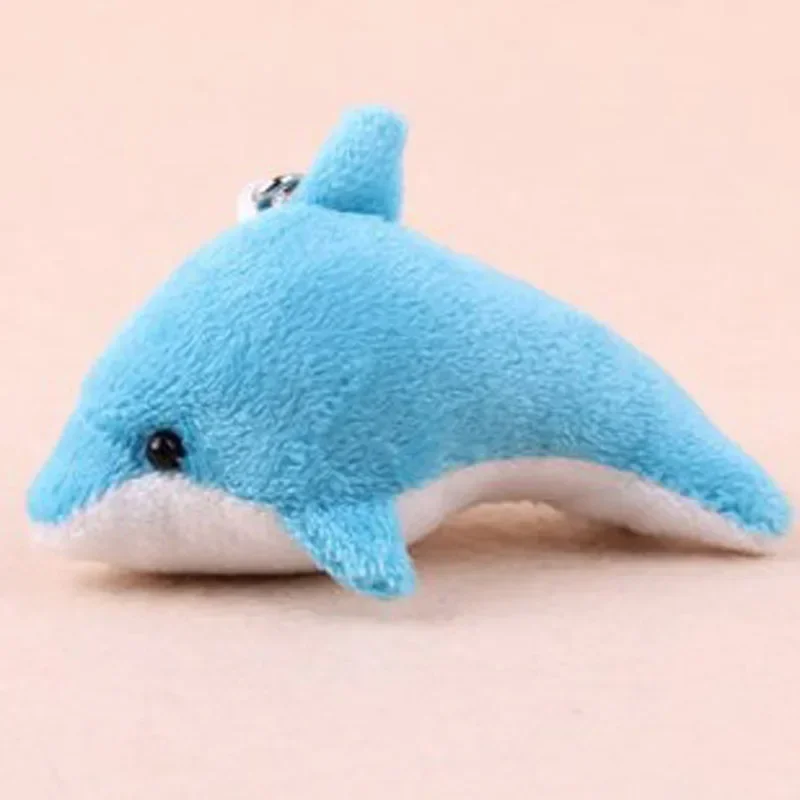 9CM Super Kawaii Little Dolphin Plush Stuffed Toys Cute Keychain Pendant Wedding Bouquet Decor Accessories Mini Doll Keyring Toy