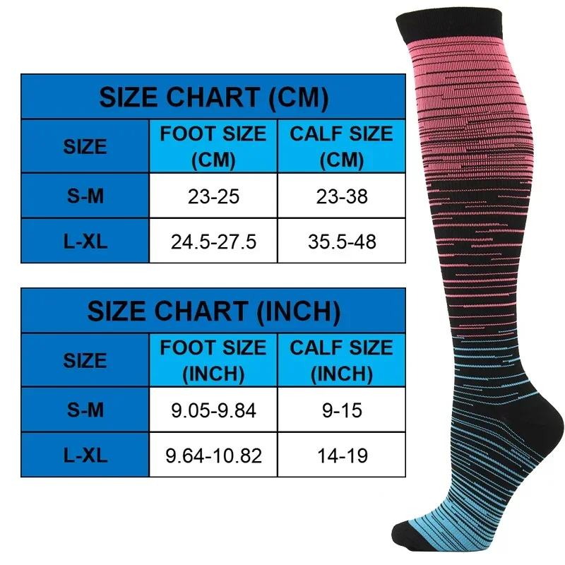 Men\'s Running Compression Socks Football Natural Hiking Sports Socks Women\'s Medical Varicose Pregnancy Diabetes Elastic Socks