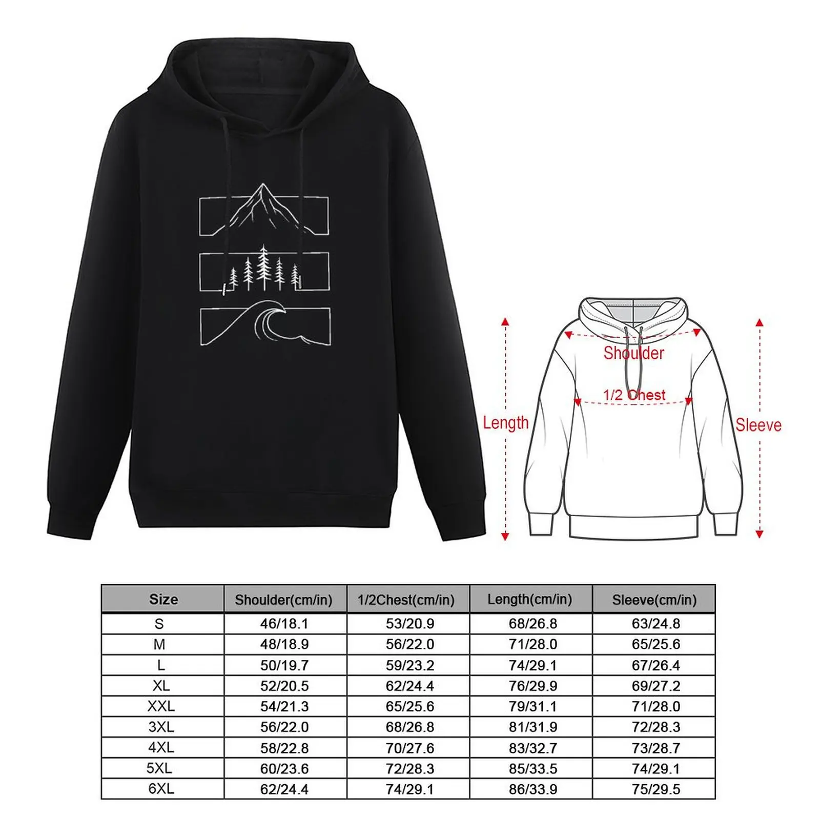 Rectangular Nature Pullover Hoodie fashion men men's hoodies