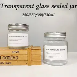 Clear Glass Sealable Jars Aluminium Lids Steamable Honey Sauce Storage Jars Round Empty Glass Jars Refillable Containers