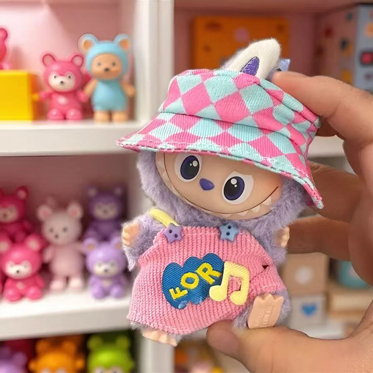 ملابس الدمى القطيفة لـ Mini Labubu 4.0 لسلسلة الحب مجموعة وزرة أنيقة لتقوم بها بنفسك إكسسوارات الزي الهدايا