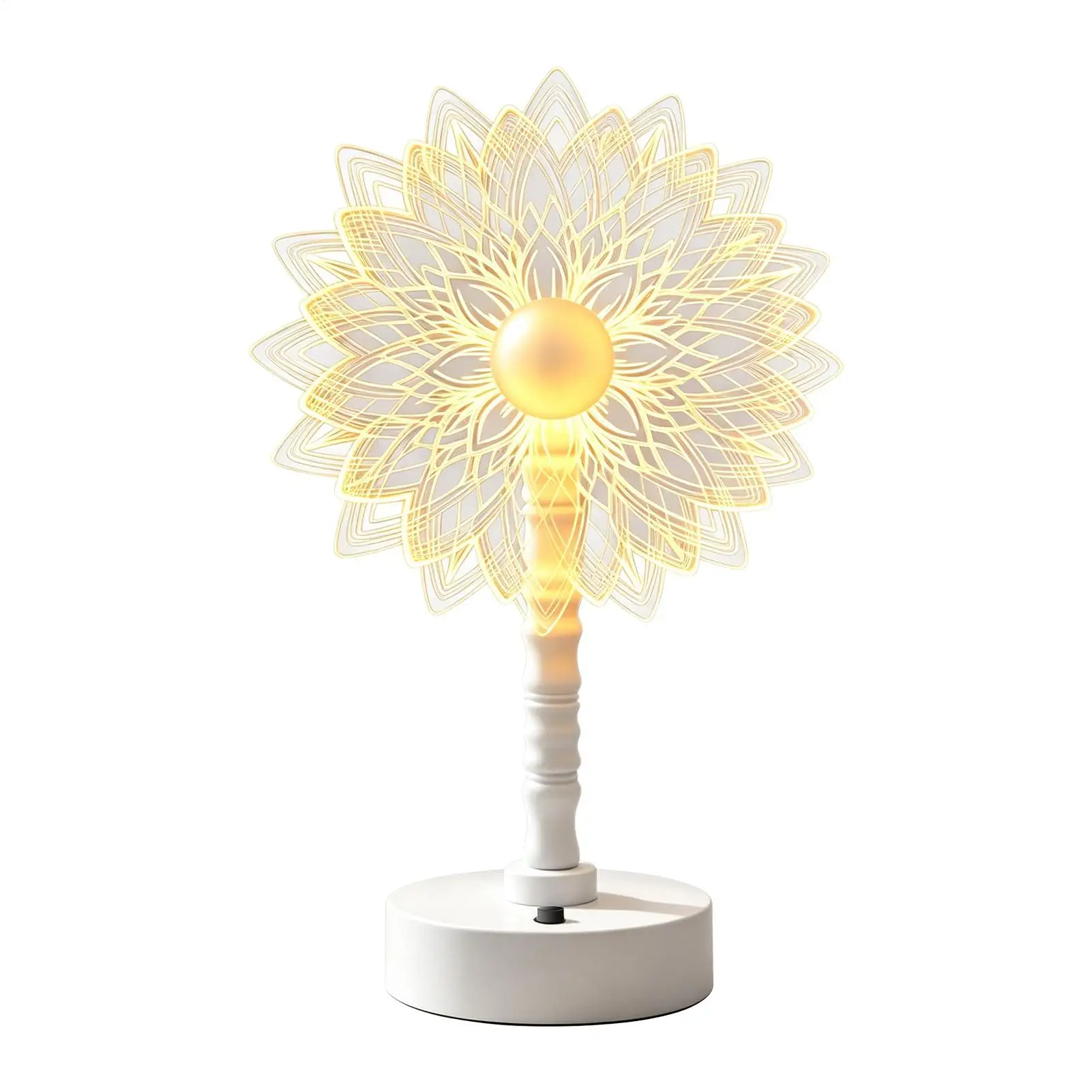 Flower Bedside Lamp Sleep Light Warm Glow Battery Operated Cute Nightstand Lamp For Home Apartment Bedroom Study Room Desk