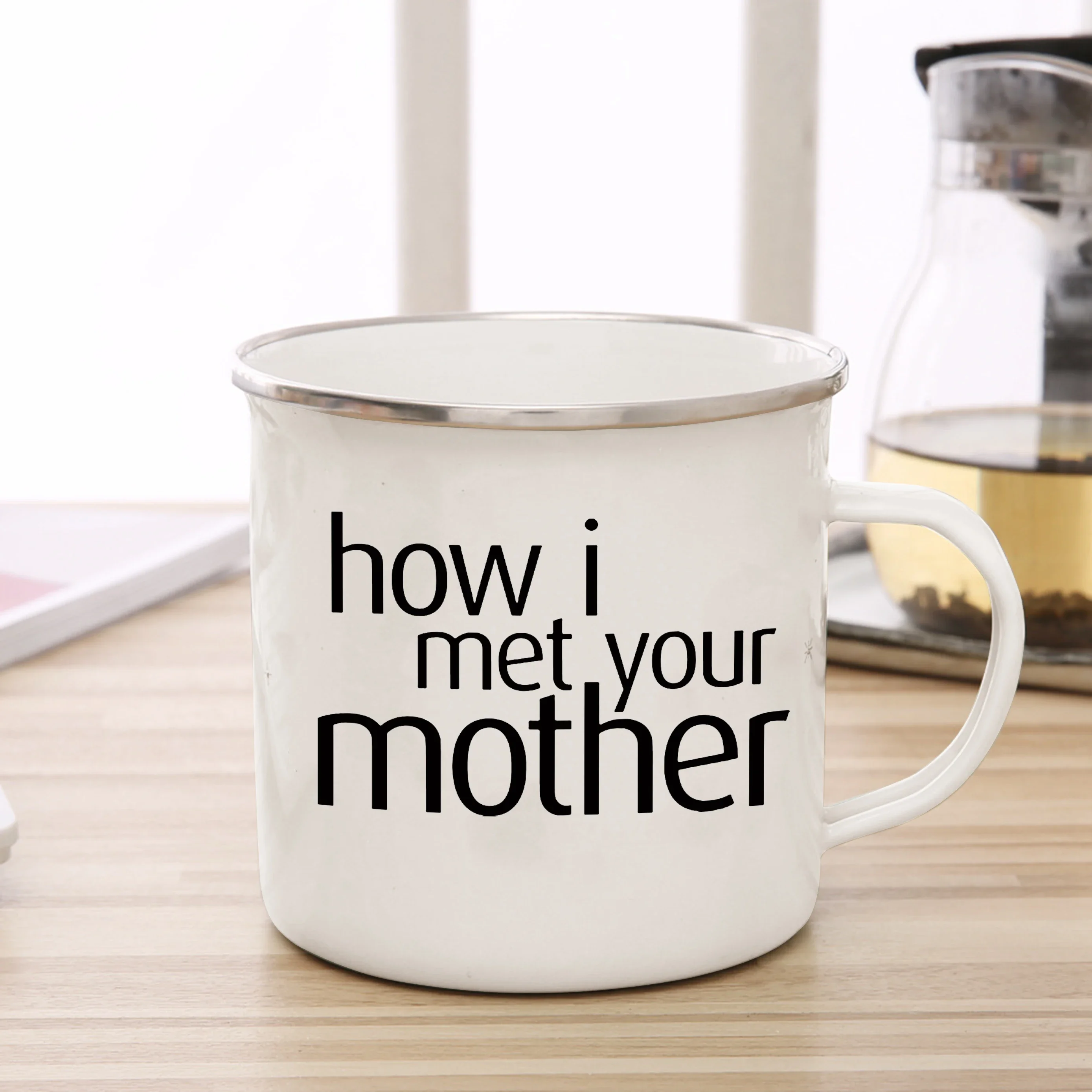 A cup DIY How i met your mother enamel cup coffee tea milk cup camping mug fans commemorative gift mug