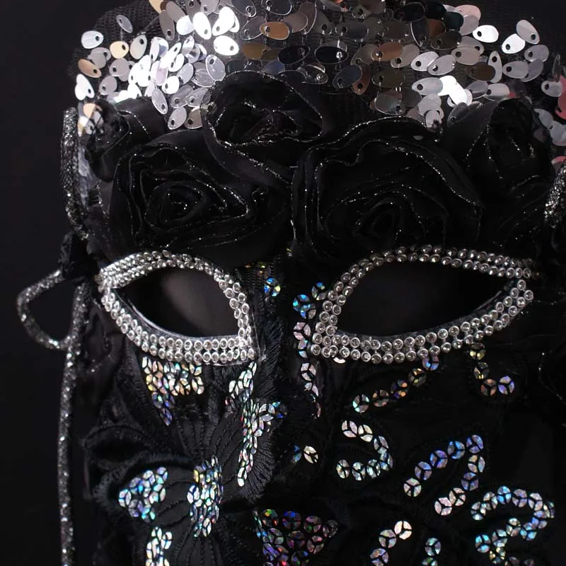 Mask Adult Female Full Face Sequined Lace Suitable for Stage Decoration Singing Masked Annual Meeting Party Party Bar Props 1Pc