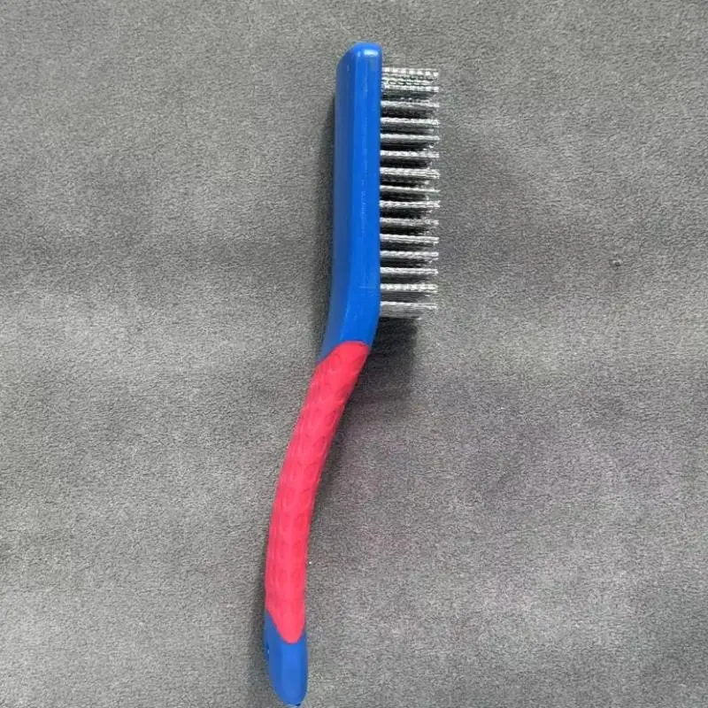 Heavy Duty Stainless Steel Wire Brush With Comfortable Plastic Handle Perfect For Removing Rust, Welding Slag, Dirt, And Paint