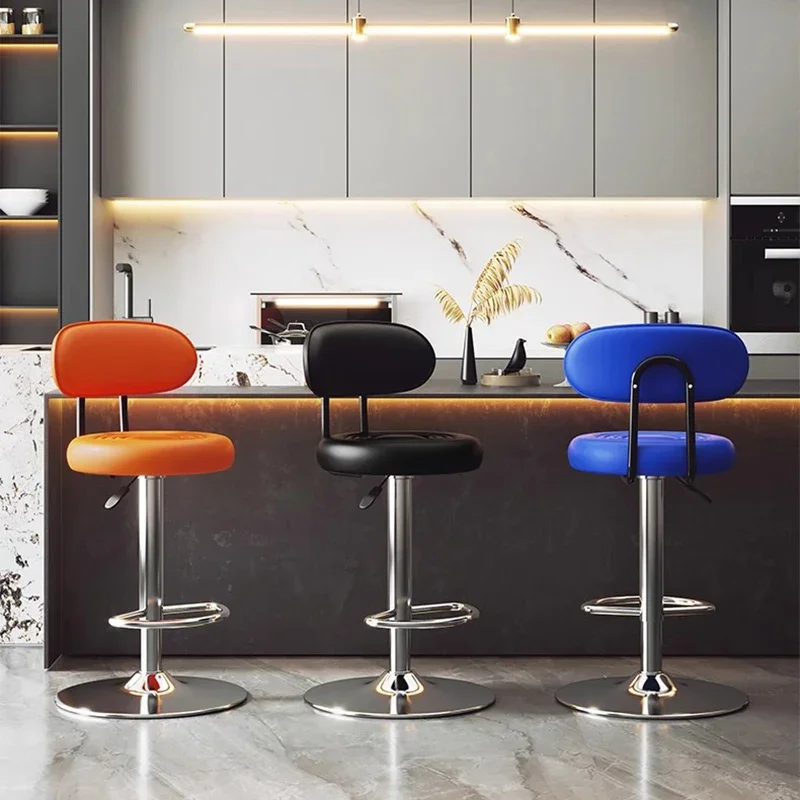 

Swivel Adjustable Height Round Bar Stool Minimalist For Home Commercial Pub Cashier Counter Office Stool High Seat