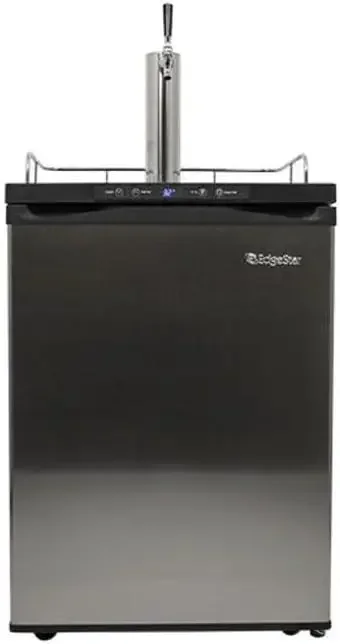 EdgeStar KC3000SS Full Size Kegerator with Digital Display - Black and Stainless Steel