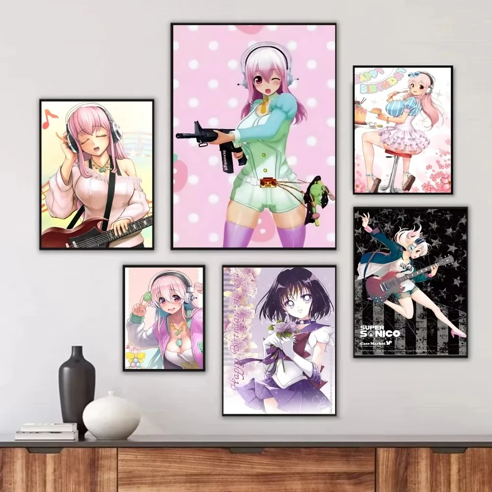

Супер Соноко Манга Плакат Безрамная Картина Спальня Стена Гостиная Украшение Дома