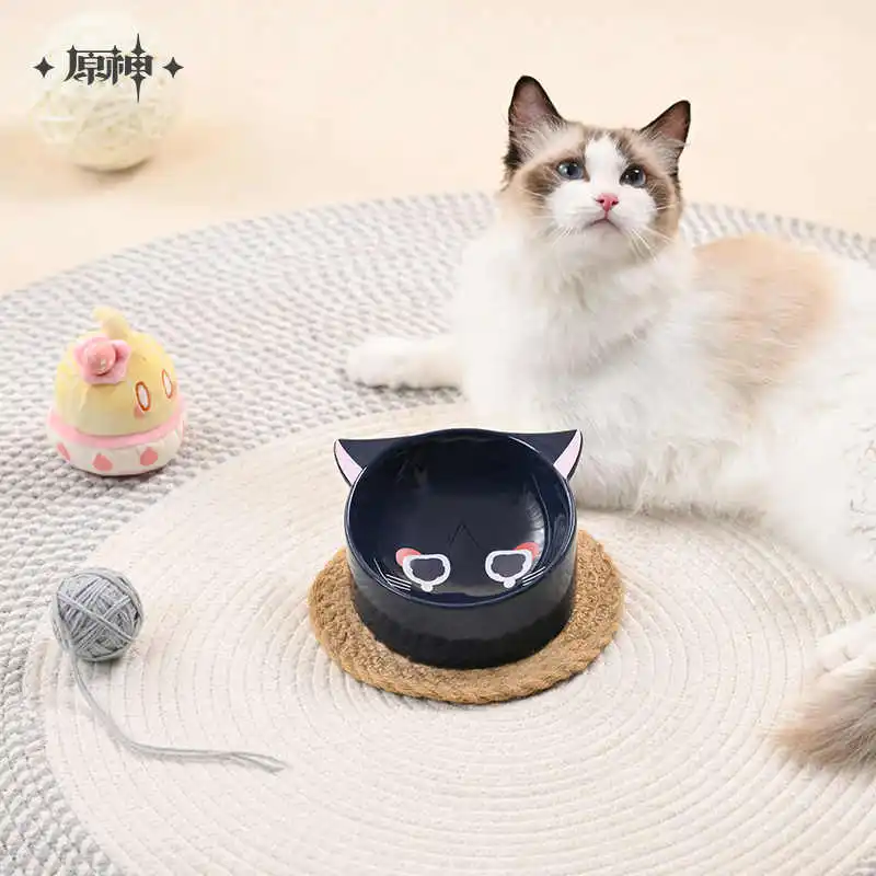 Game Wanderer Ceramic Pet Bowl Official Genshin Impact Wanderer Ceramic Fairy Tale Cat Home Series Balladeer Cat Bowl Gifts