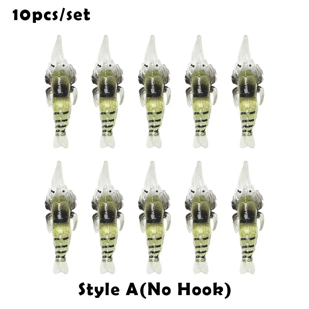 

10Pcs New Soft Creative Prawn Lure Shrimp Fake Bait Hook Worm Silicone Sea Fishing