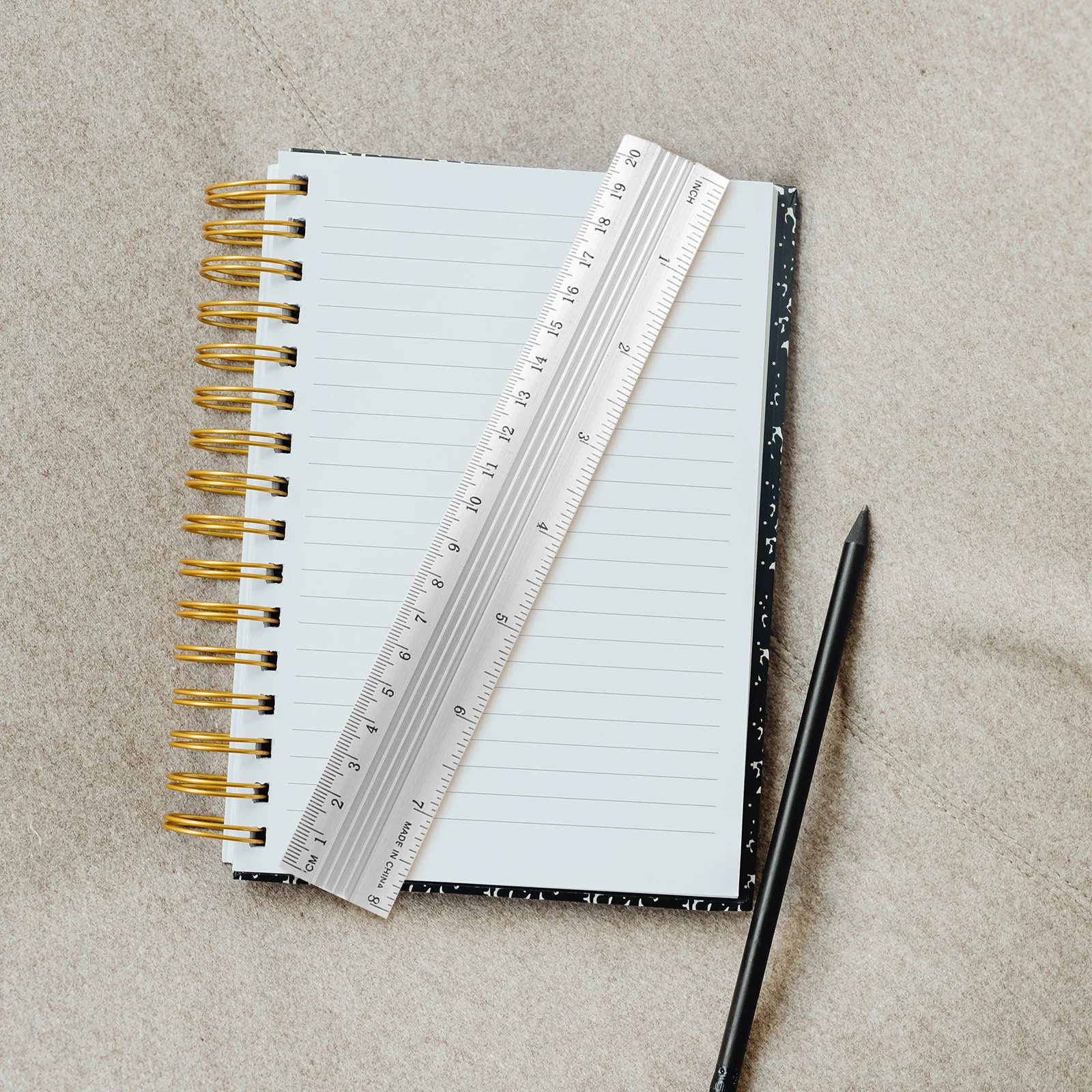 3Pcs Aluminum Ruler Set Portable Drawing Measuring Tool Durable Straight Ruler for Artists Designers Students Office Supply