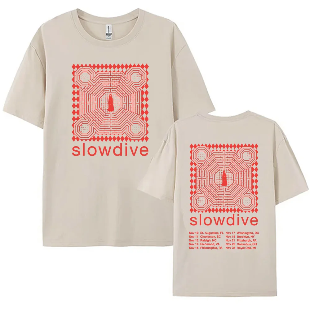 Slowdive Tour 2024 Graphic Tshirts Short Sleeve Summer O-neck Tee-shirt Graphic Printing Clothes Hip Hop Streetwear Unisex Tees