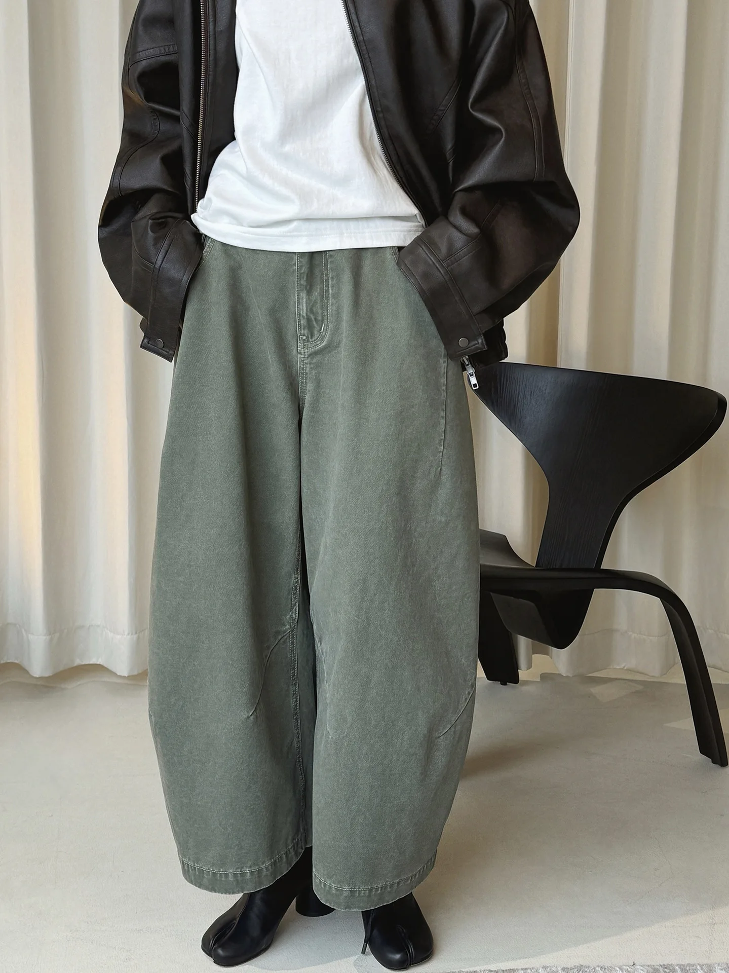 Début du printemps nouveau style de vêtements de travail coréen taille semi-élastique lanterne pantalons décontractés pantalons amples à jambes larges pour les femmes