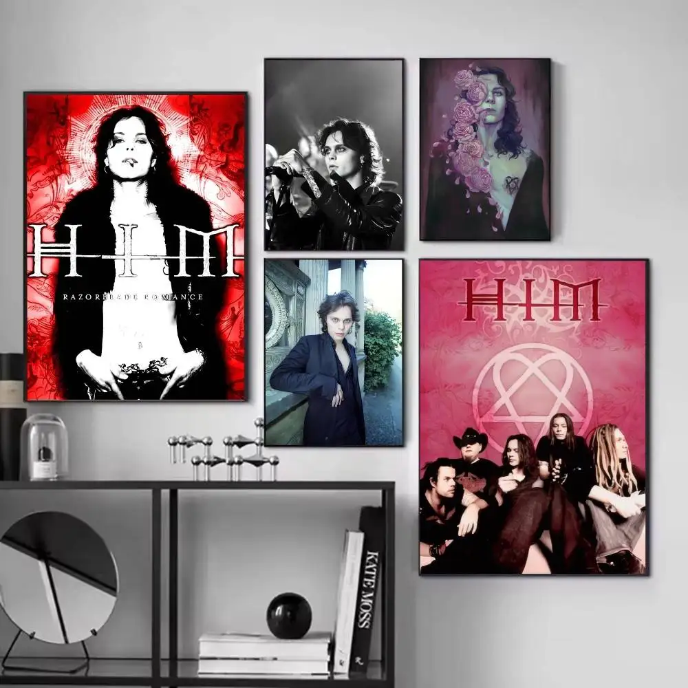 Cool Singer V-Ville V-Valo HIM Posters Fancy Wall Sticker for Living Room Bar Decoration Wall Decor