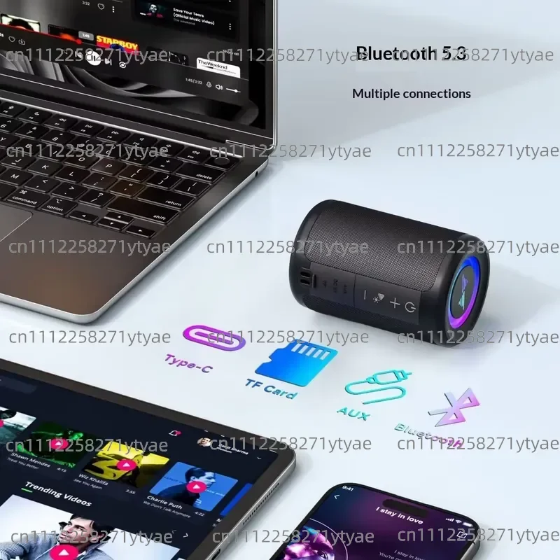 New Outdoor Bluetooth Speaker Desktop Subwoofer Portable Speaker RGB Speaker