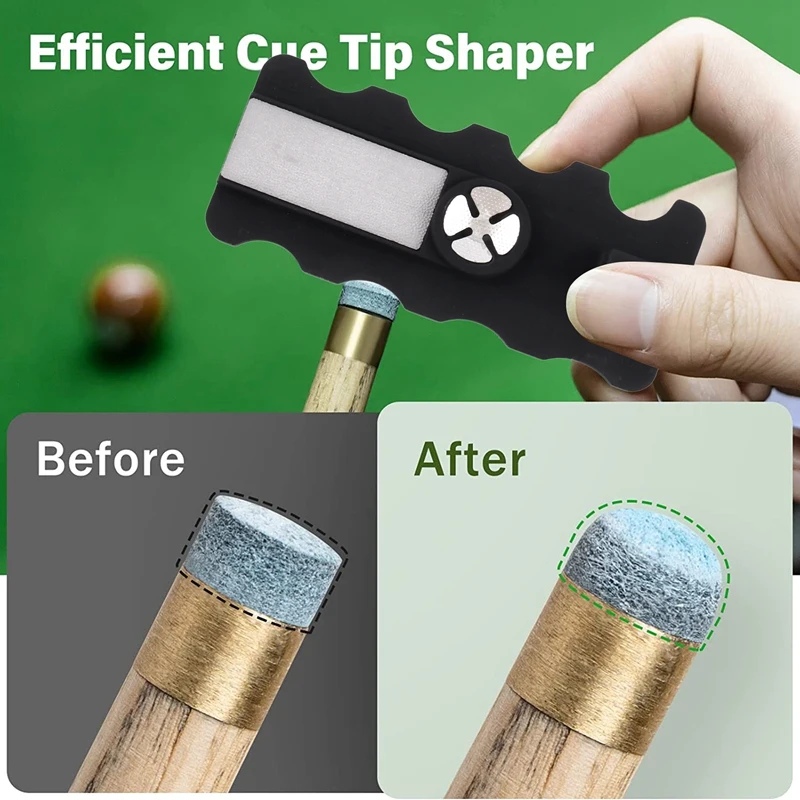 Bilhar Cue Tip Shaper, 5 em 1 de piscina, reparo eficaz e rápido