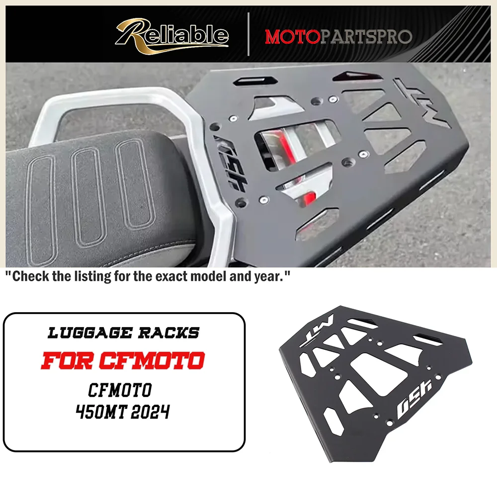 

2024 450MT for CFMOTO Motorcycle Rear Rack Luggage Ride Top Carrier Box Holder Bracket 450 MT Storage Suitcase Tail Cargo Shelf
