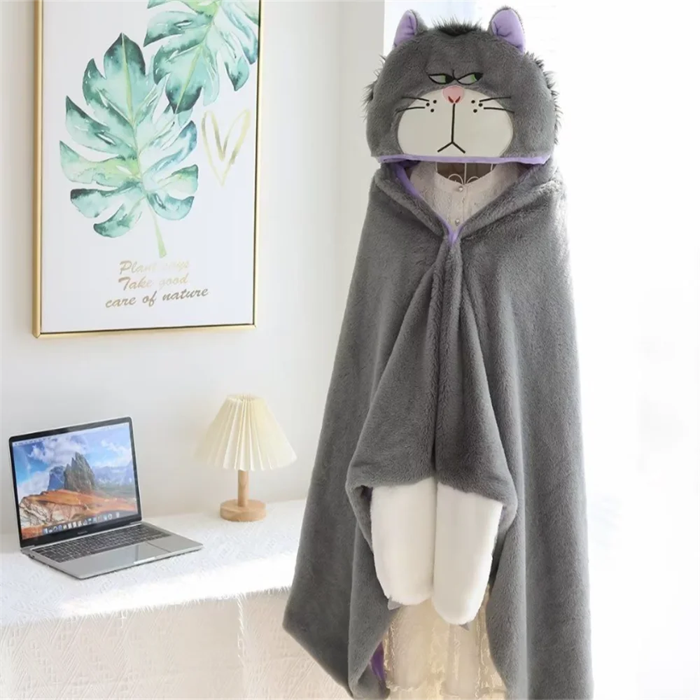 Cartoon Cute Lucifer Hoodie Cape Shoulder Blanket Students Thicken Warm Nap Cloak Office Air Conditioning Blanket