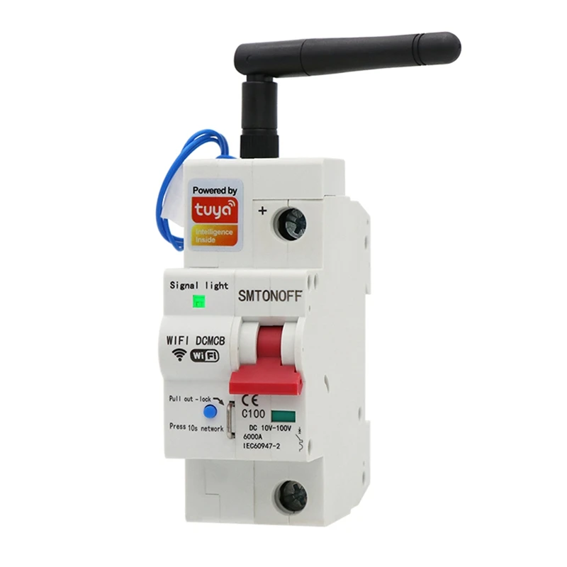 การจัดส่ง 24 ชั่วโมง Tuya Smart Life Wifi DC Smart Circuit Breaker 12V 24V 48V Overload ป้องกันการลัดวงจรสําหรับ Alexa Google Ho
