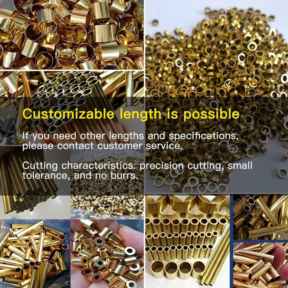 Brass tube OD1-7.5mm length300 500mm Round Brass alloy Pipe Straight Small outer  diameter finish draw precise thickness 0.2-3