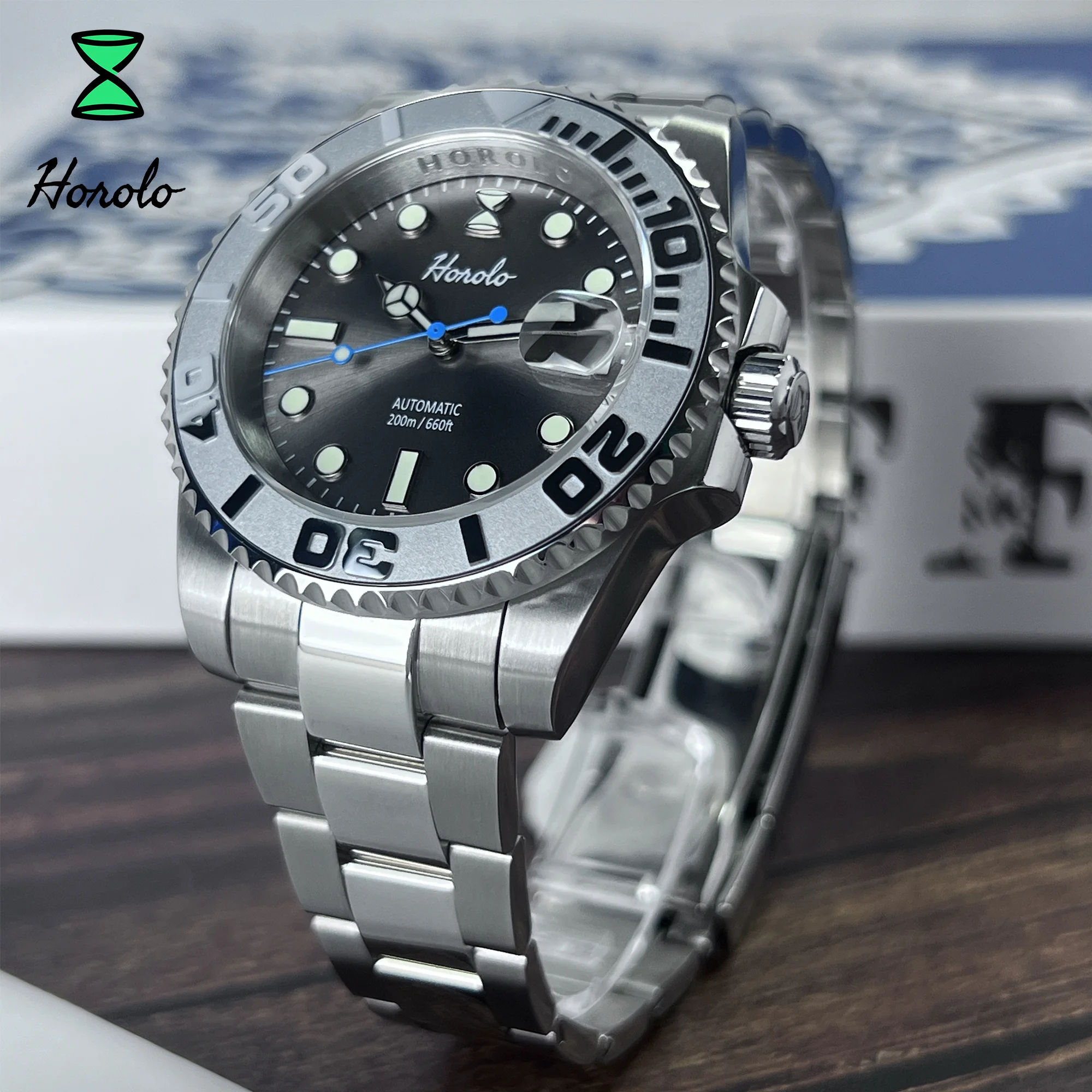 

Horolo Luxury Stainless Steel Water Resistance Submariner Luminous Watches Automatic Movement Mechanical Watches Man's Watch