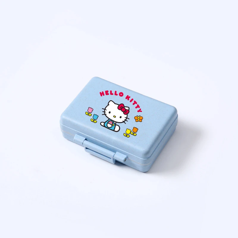 Hello Kitty Mini Portable Pills Organizer Case Cute Sanrio 9 Grids Pillbox Tablet Storage Container Weekly Pill\'s Box Pill Case