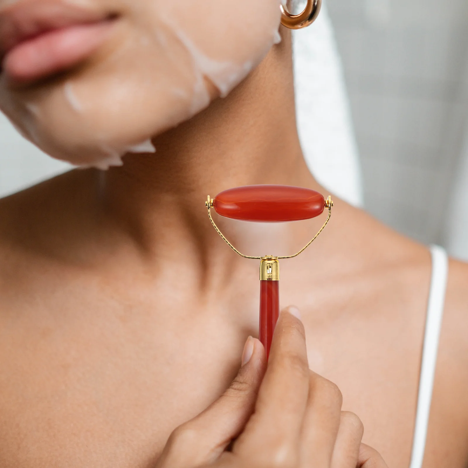 เครื่องนวดหน้าแบบมือถือ 1 ชิ้น ปลอดภัย ใช้งานง่าย เหมาะสำหรับการดูแลผิวหน้า