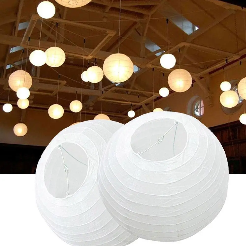 25/30cm Chinese Round Paper Lanterns Ball For Wedding Party Hanging Lanterns Birthday Decor Babyshower Supplies DIY Painting 1pc