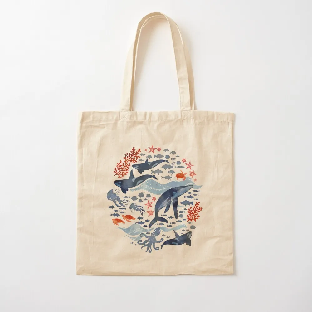 

Ocean life Tote Bag reusable grocery bags Reusable bags tote bag university foldable reusable bag Canvas Tote