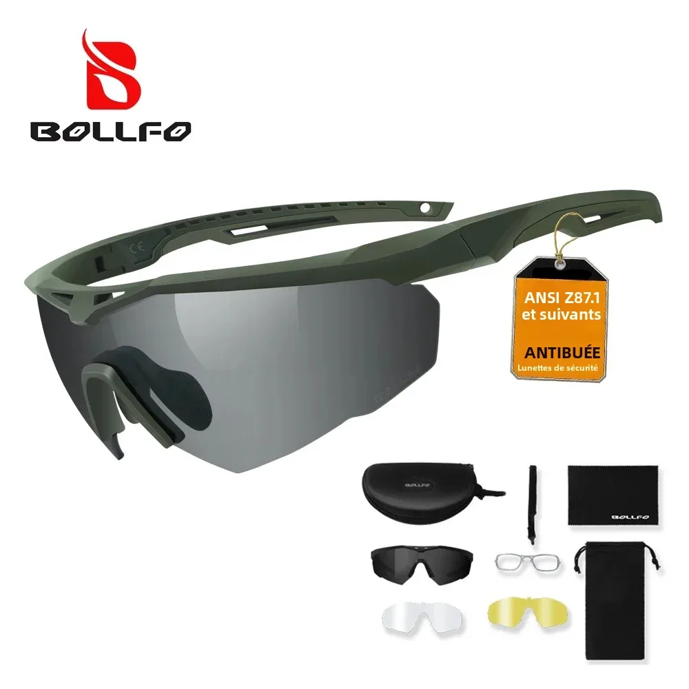 Lunettes de sécurité résistantes aux chocs à 3 lentilles, interchangeables, 2,5 mm, lunettes tactiques anti-buée, coupe-vent, lunettes de cyclisme sur route, antiparras