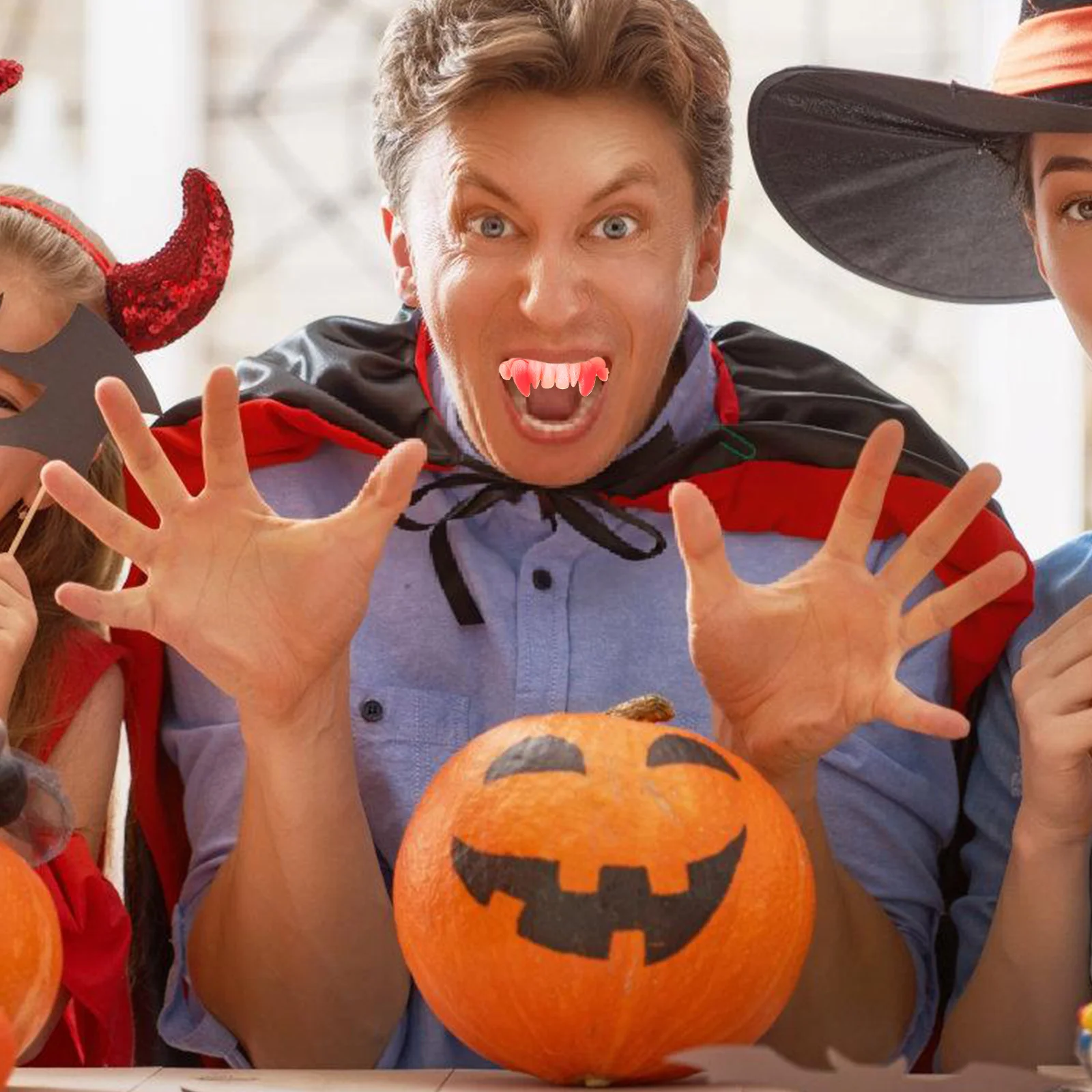 10 stuks grappige valse tanden halloween party kostuum accessoire levensechte valse tanden rekwisieten voor cosplay maskerade partij volwassenen mannen vrouwen