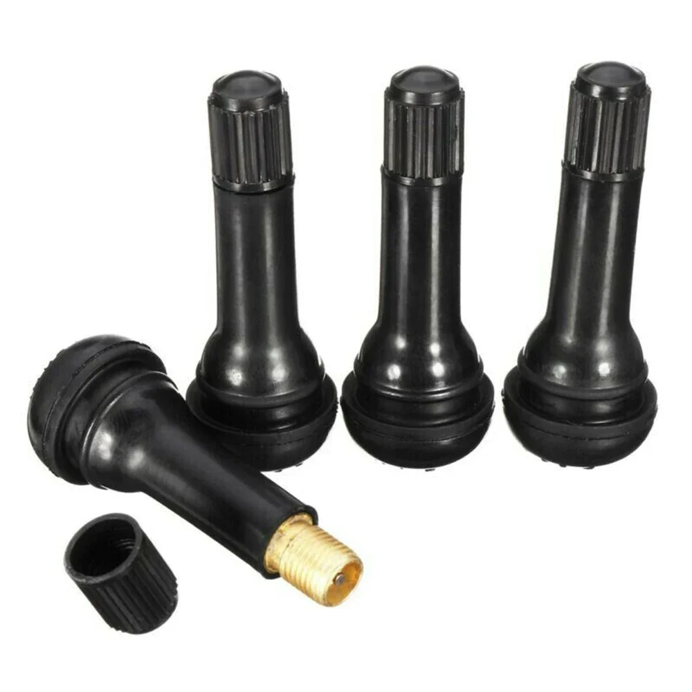 Cap Valve Stems TR413 Tyre Accessory Black SET Tubeless 10Pcs Rubber Snap In Type Exterior Replacement Durable