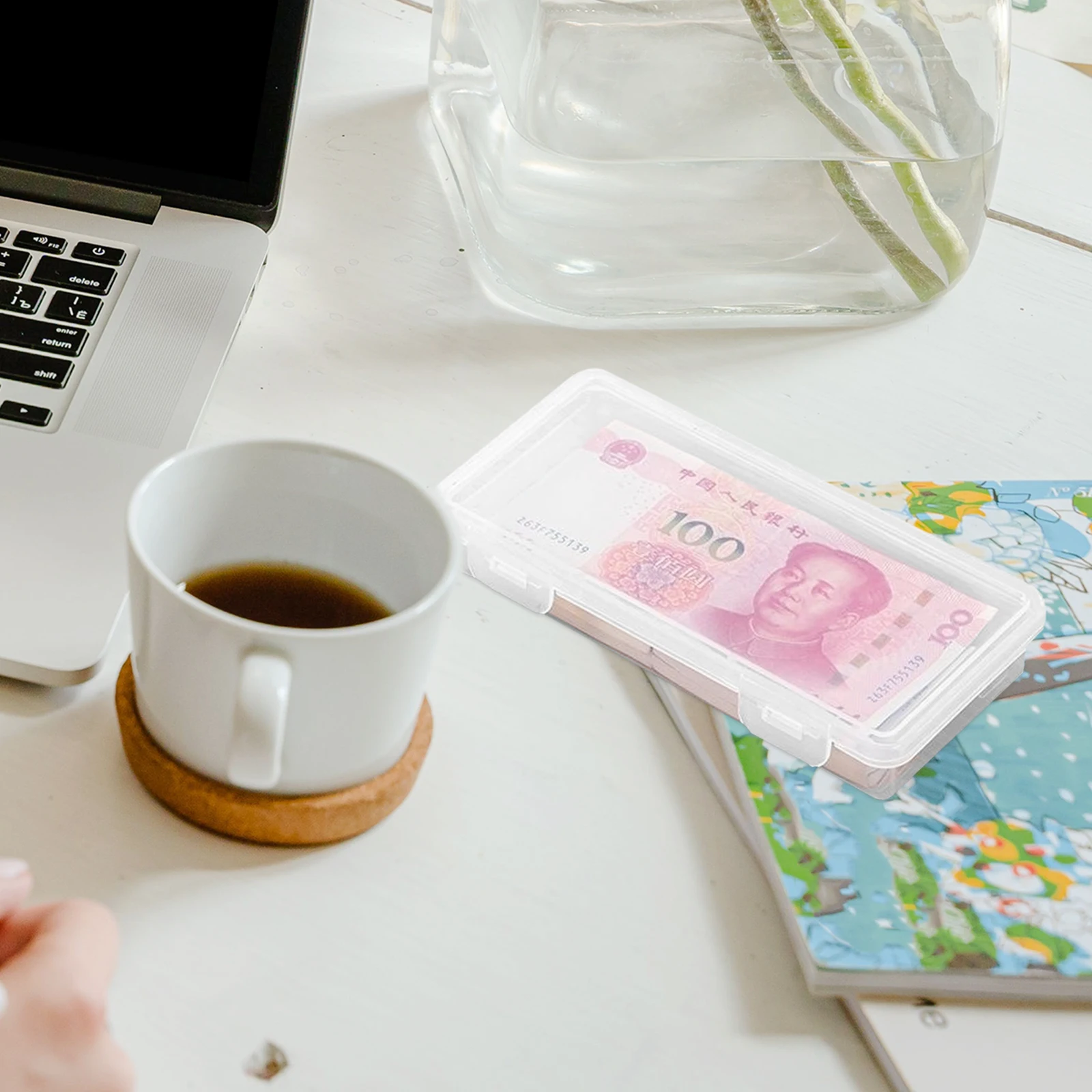 Premium Plastic Currency Storage Box for Banknotes Bills Stamps Souvenirs Portable Compartment Case for Collection Display and