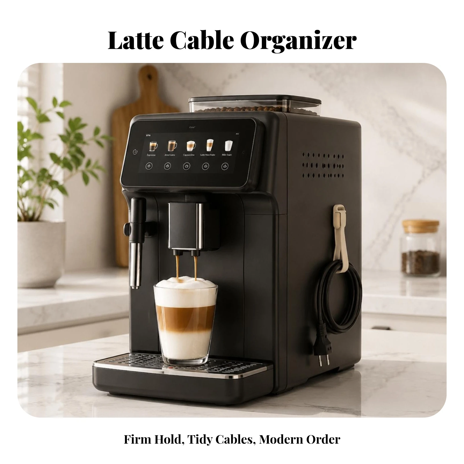 4 Pieces Plastic Wall-Mounted Cable Organizer Strap Renter-Friendly Cable Organizer with Mounting Hardware Adjustable