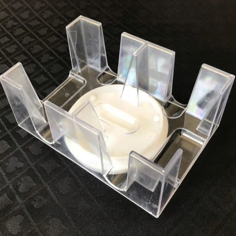 

2 Deck/6 Deck Rotating Card Tray Convenient Playing Card Holder Clear Card Game Organizer