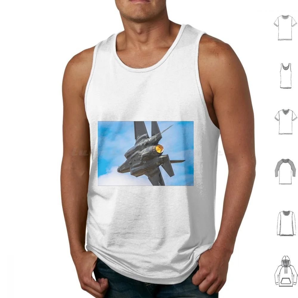 F-35 Lightning Turn Tank Tops Vest Sleeveless F 35 Lightning Stealth Jet Usaf Afterburner Reheat Turn G Force Outdoor Plane