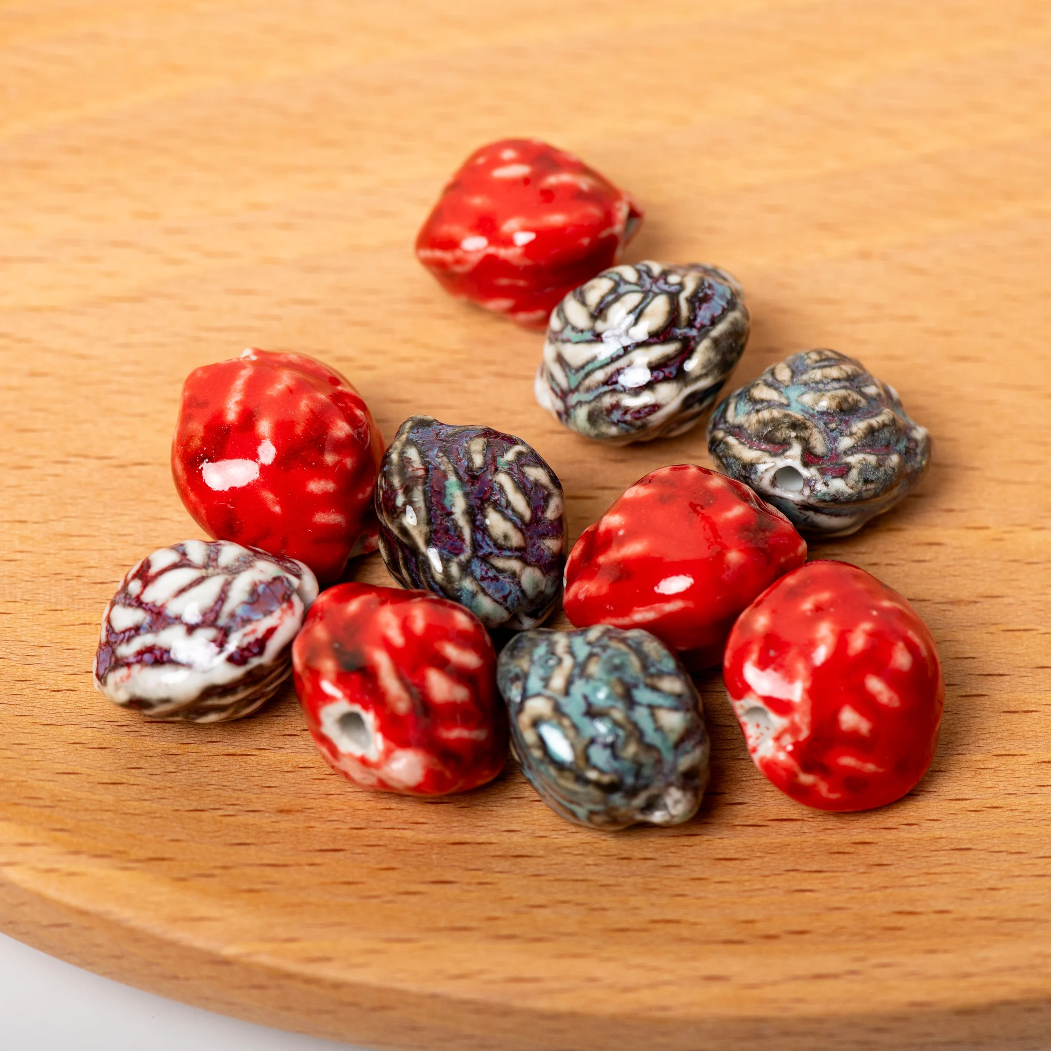 Ceramic Rose Beads for DIY Crafts Multi Color Flower Beads for Jewelry Making and Decoration