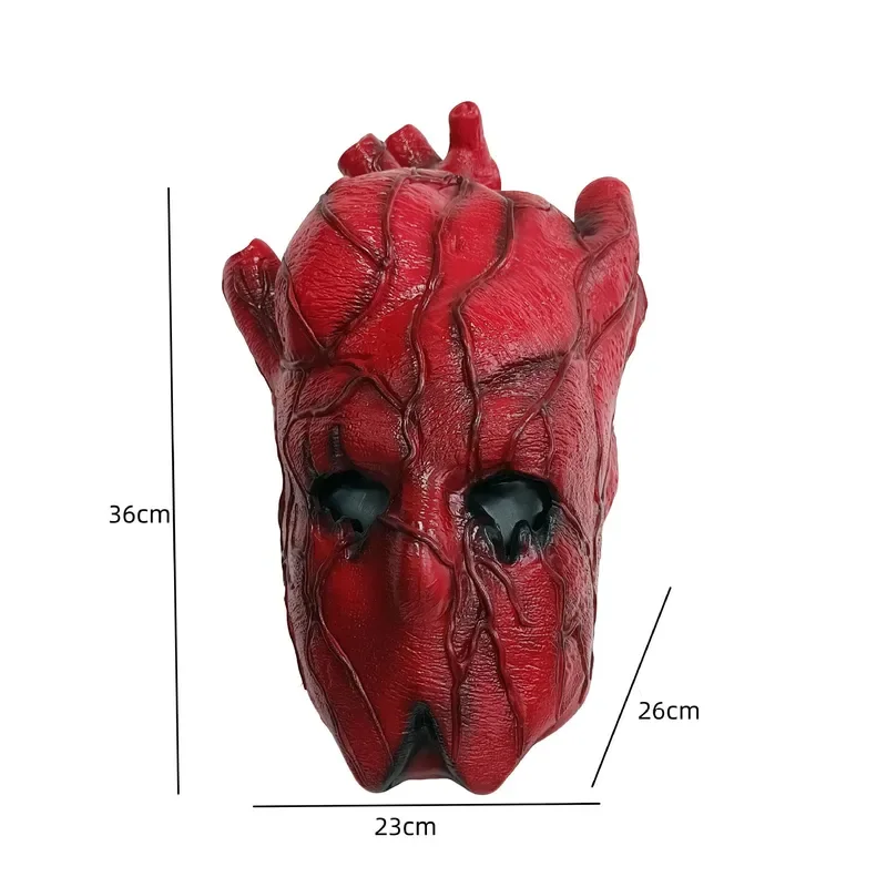 Anime Dorohedoro Schienbein Herz rote Maske Cosplay Kostüm beängstigend blutigen Latex Helm Phantasie Erwachsenen Unisex Halloween lustige verrückte Requisite