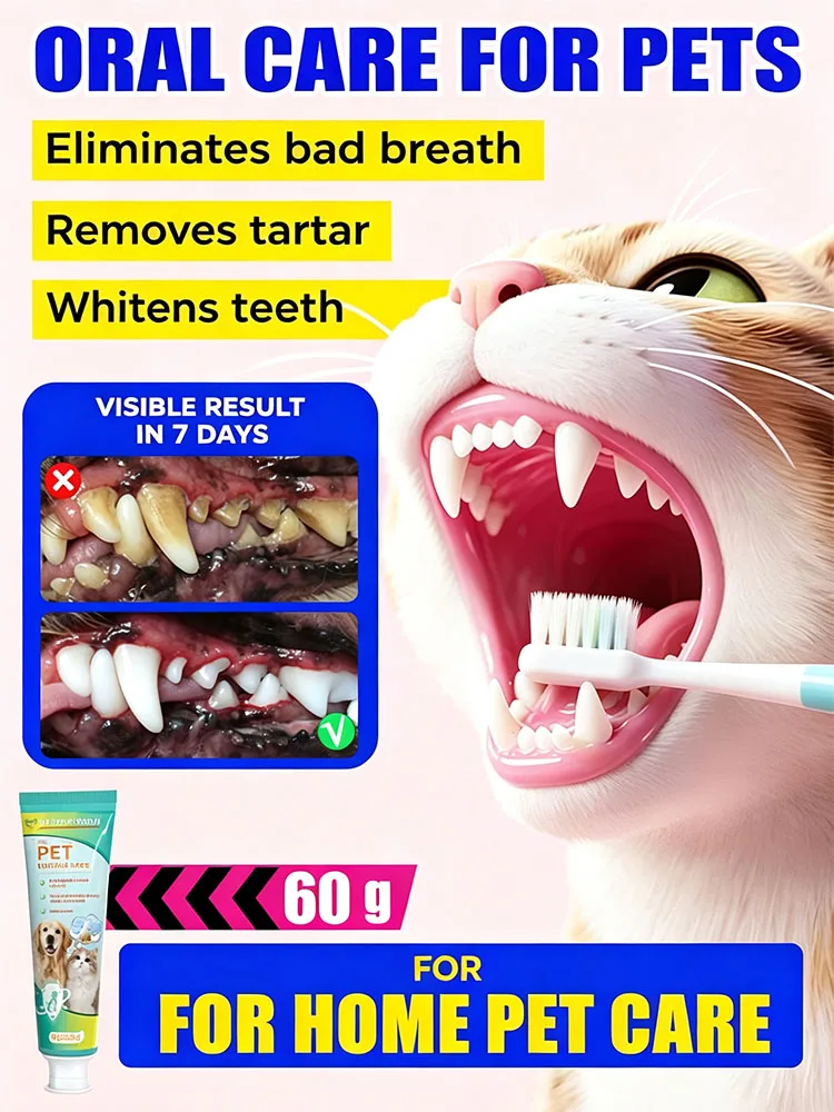 POZOAMIS Deodorizing Pet Toothpaste Gently Freshens Breath Removes Plaque Deeply Cleans Teeth Contains Natural Ingredients That Are Non-irritating Prevents Cavities And Protects Your Pets Dental Health