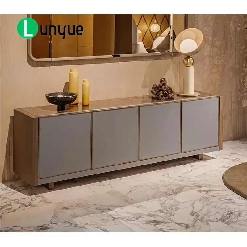 Modern Luxury Living Room Buffet Cabinet Sideboard Storage Furniture for Dining Room Home Decor High Quality Wood Grain