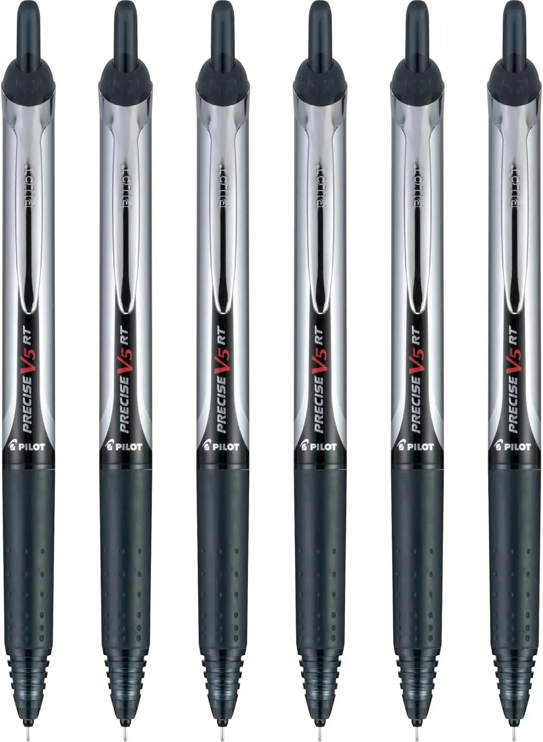 

Refillable Retractable Rollerball Pens, Extra Fine 0.5mm Black Pack of 6 for School Journaling Office