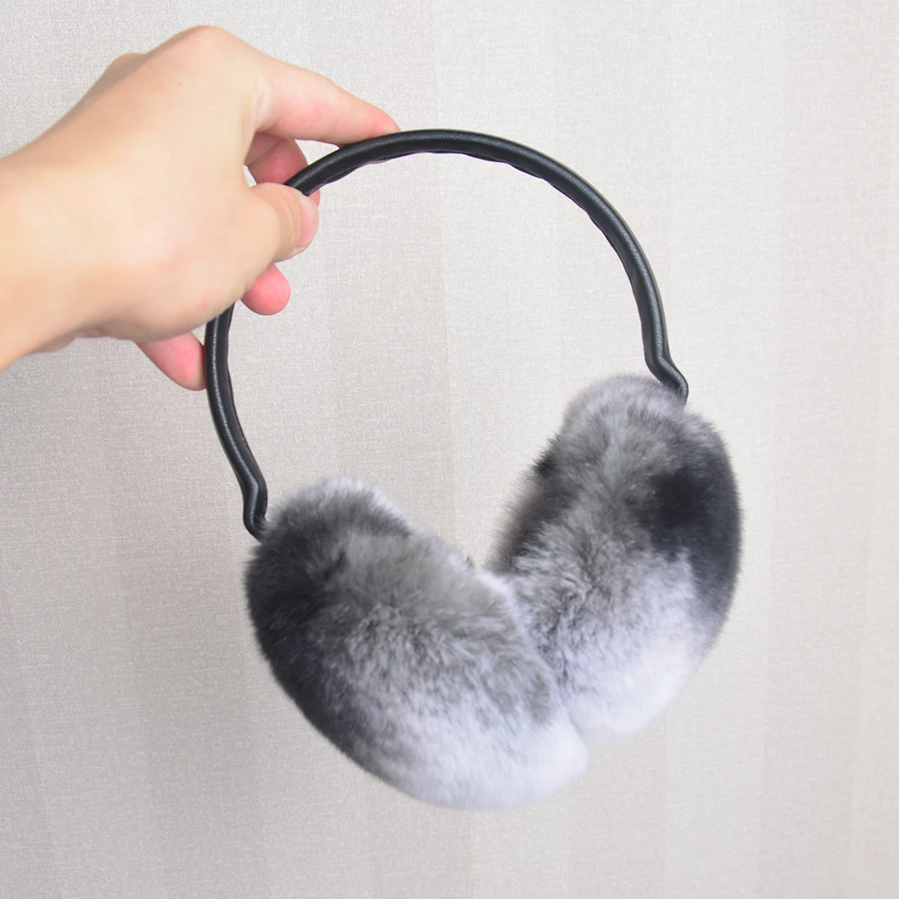 Rex Rabbit Fur Hang Ear Cover Warm Winter Earmuffs Headwear Ear Muffs Fur Earmuffs Cold Ear Warmer Fold Ear Protection Headband