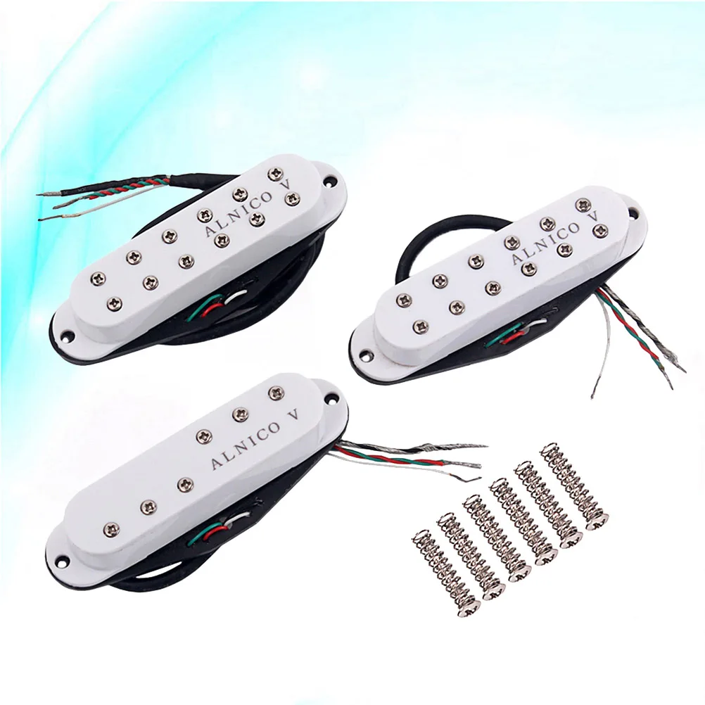 

3pcs Mini V Single Coil SSS Guitar Pickups Humbucker for Guitar Bass Musical Instrument GMN45 (White)
