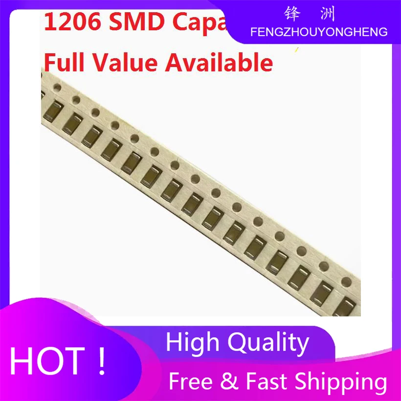 100 peças 1206 25v 106 226 33uf 16v 336 476 107 k/m/z x7r kit de capacitância capacitor smd 10uf 22uf 47uf 100uf