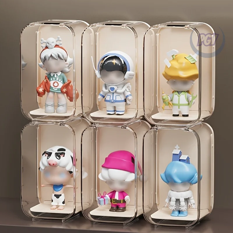 

6 шт., стенд Mystery Box, пылезащитный, прозрачный, пылезащитный, Коллекционная фигурка, витрина, витрины для фигурок аниме с крышкой