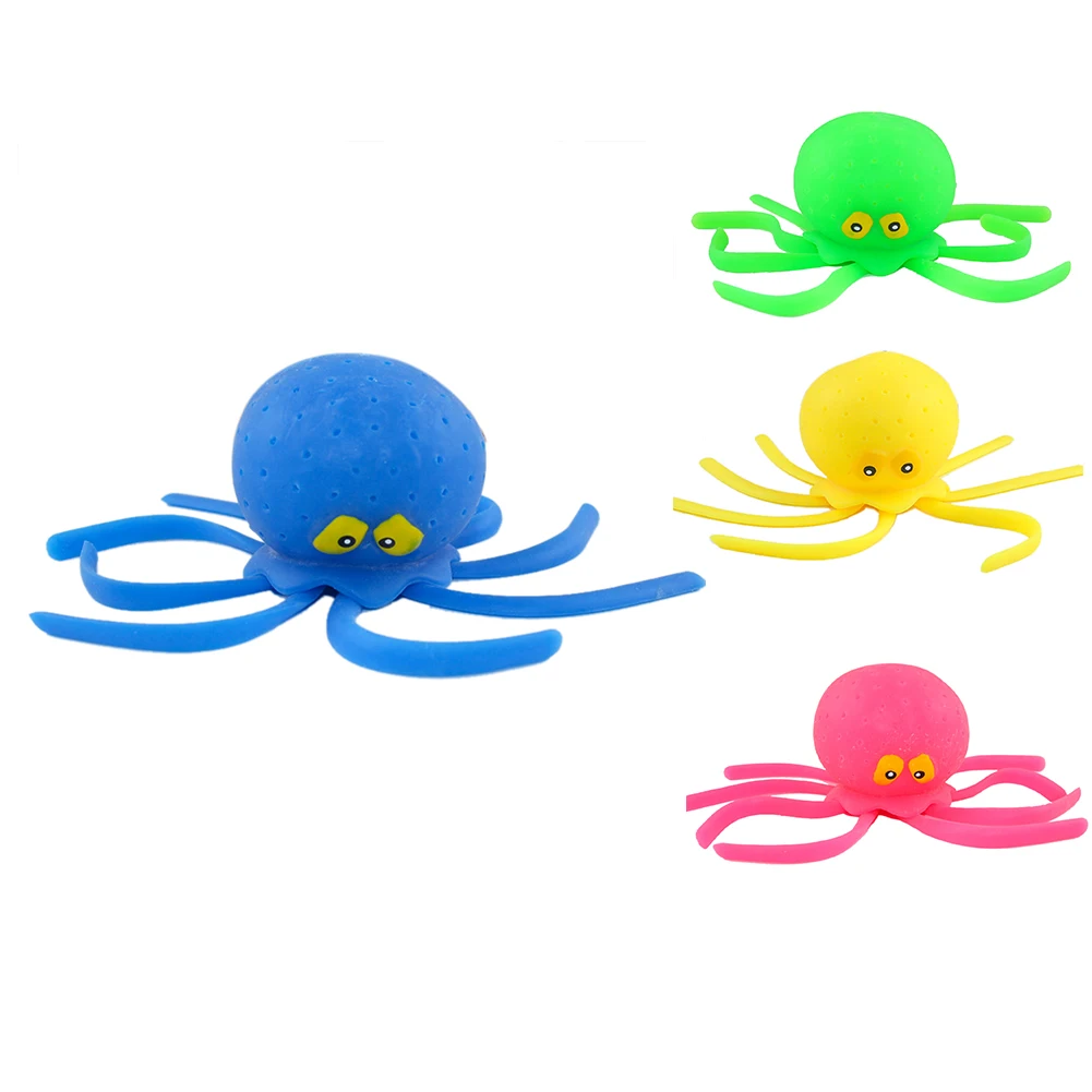 Octopus Bath Toys Sponge Water Absorbing Octopus Stress Relief Squeeze Toys For Summer Swimming Water Party